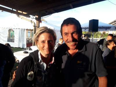 Baden-W&uuml;rttembergs Wirtschaftsministerin Dr. Nicole Hofmeister-Kraut mit Martin Sch&auml;fer am Rande des Reitturniers